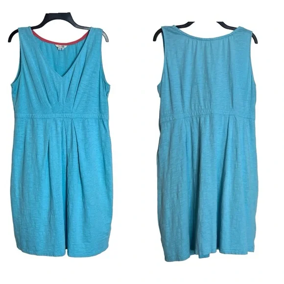 boden light blue dress Boden Women's Erma Drop Waist Linen Dress in Blue main image 1